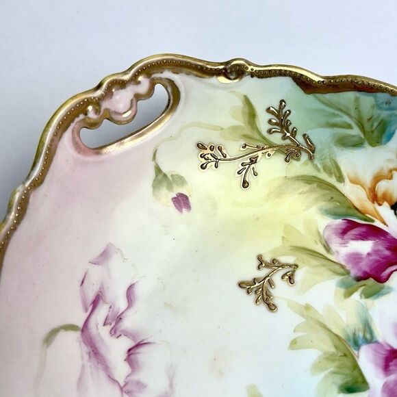 Antique Maple Leaf Mark Nippon Porcelain Hand Painted Embossed Bowl 1891-1911 - Picture 3 of 12